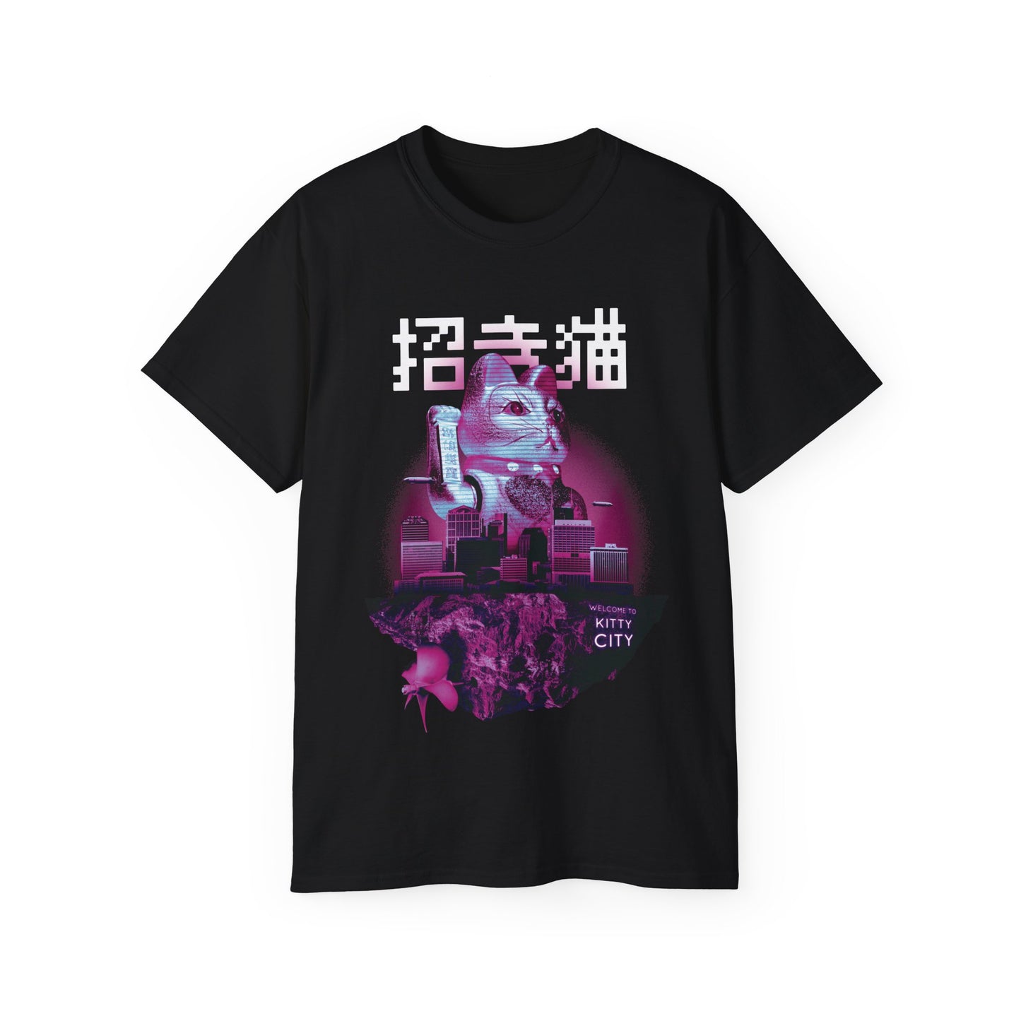 Womens Maneki Neko Floating Island Tee