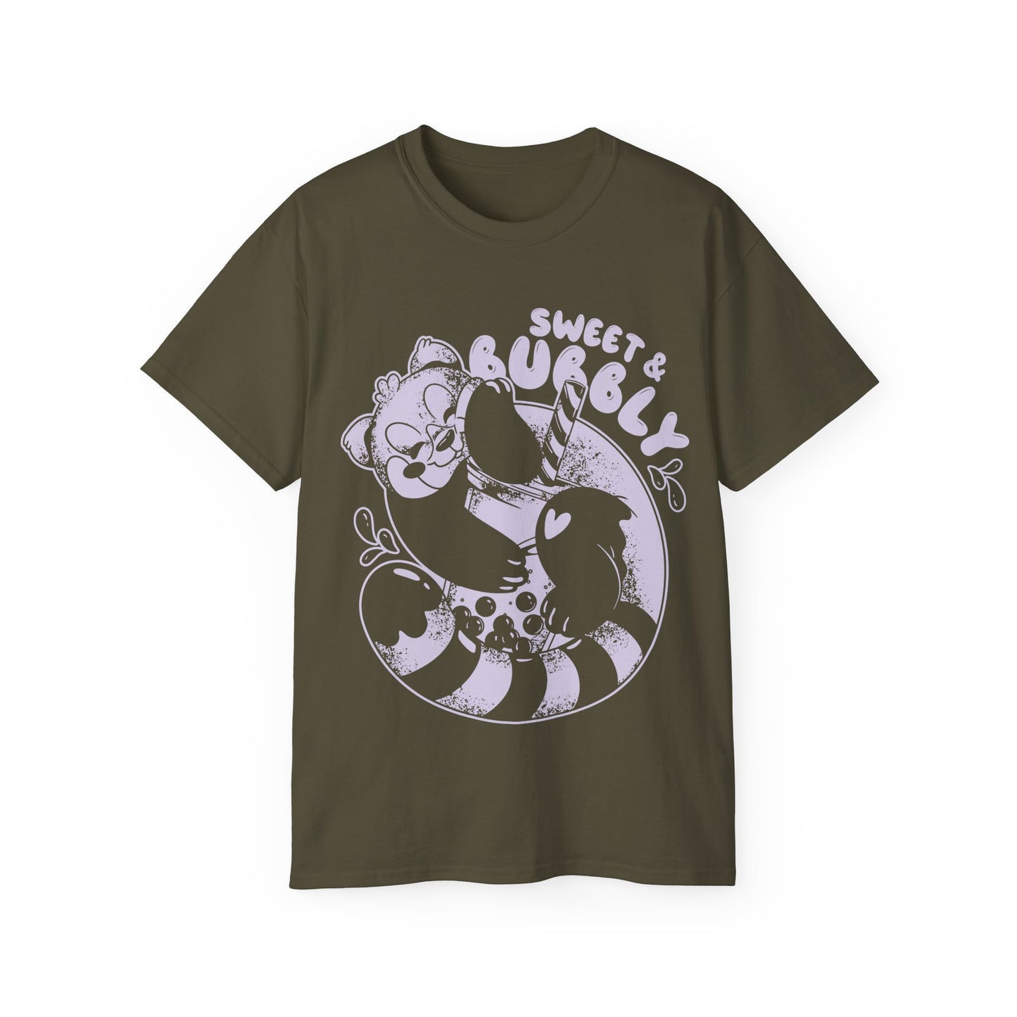 Womens Red Panda Bubble Tea Tee