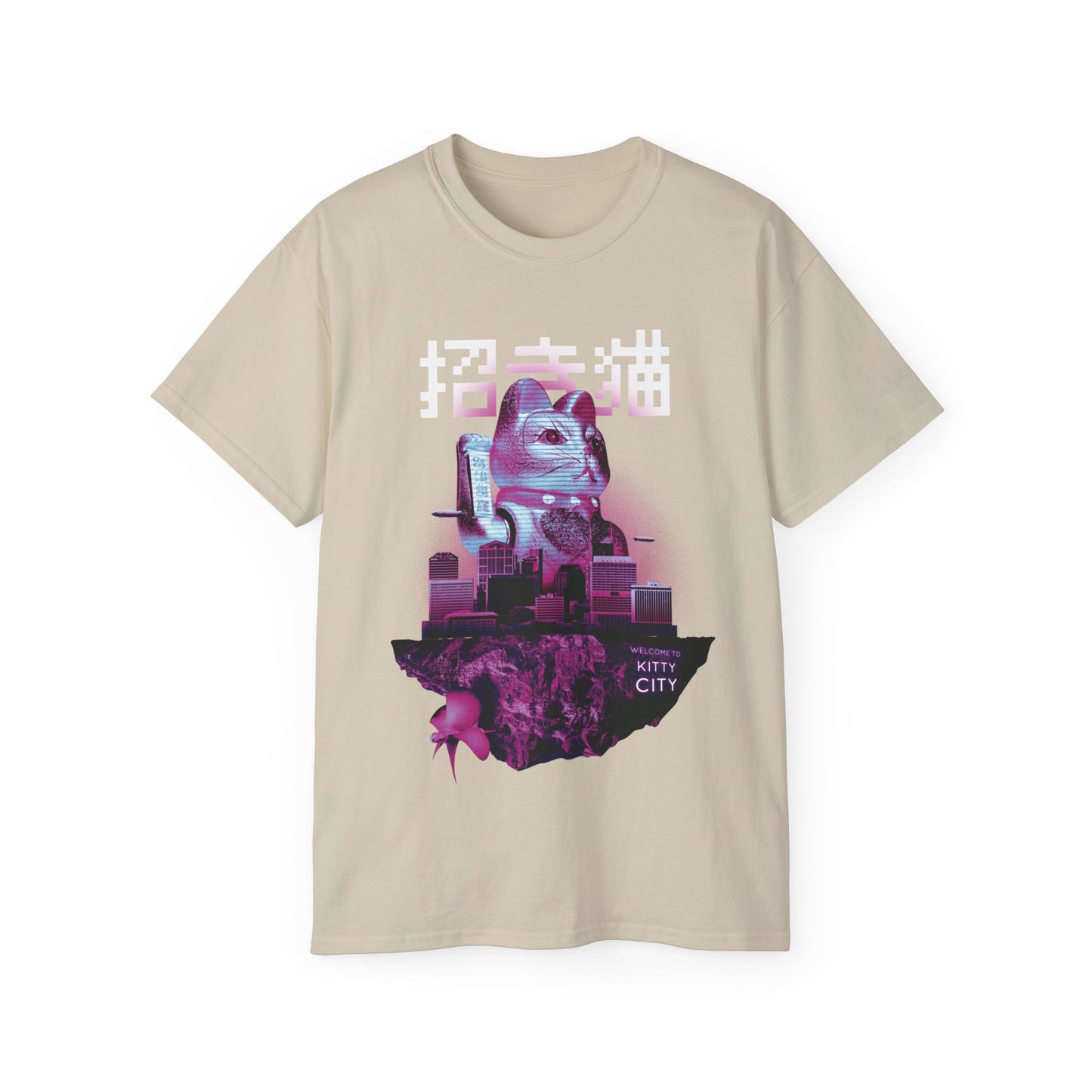Womens Maneki Neko Floating Island Tee