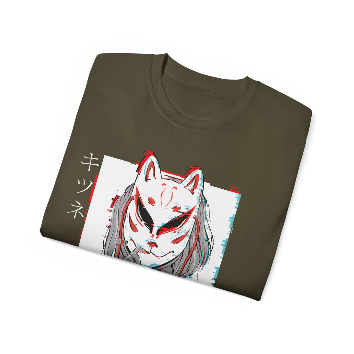 Womens Kitsune Mask Glitch Tee