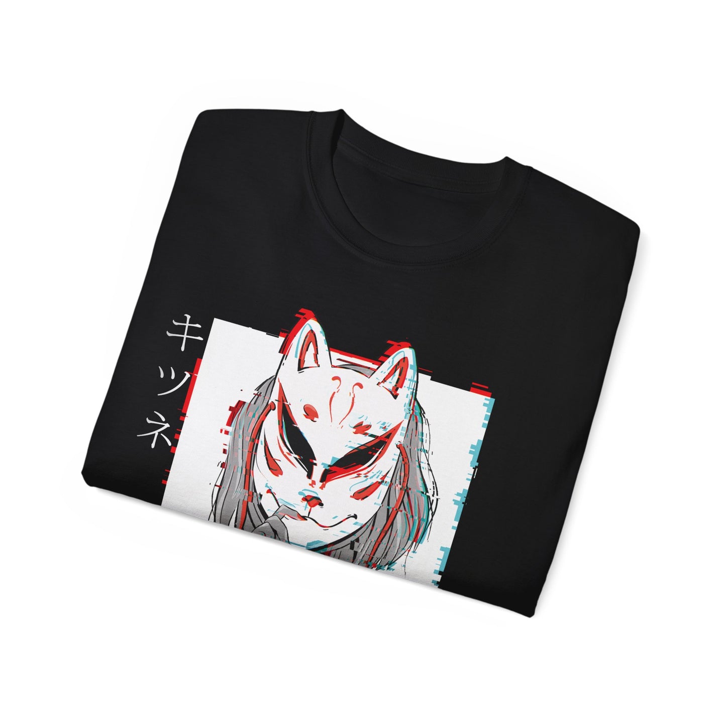 Womens Kitsune Mask Glitch Tee