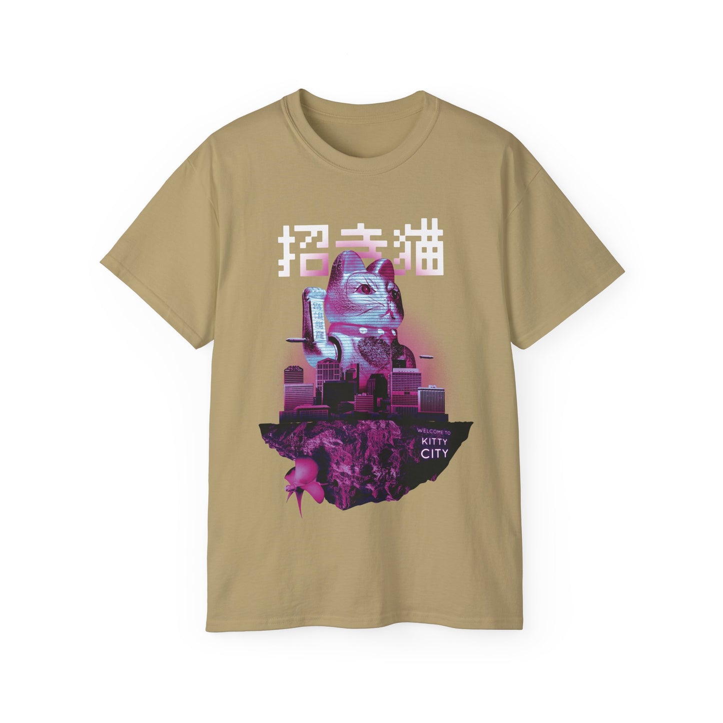 Womens Maneki Neko Floating Island Tee