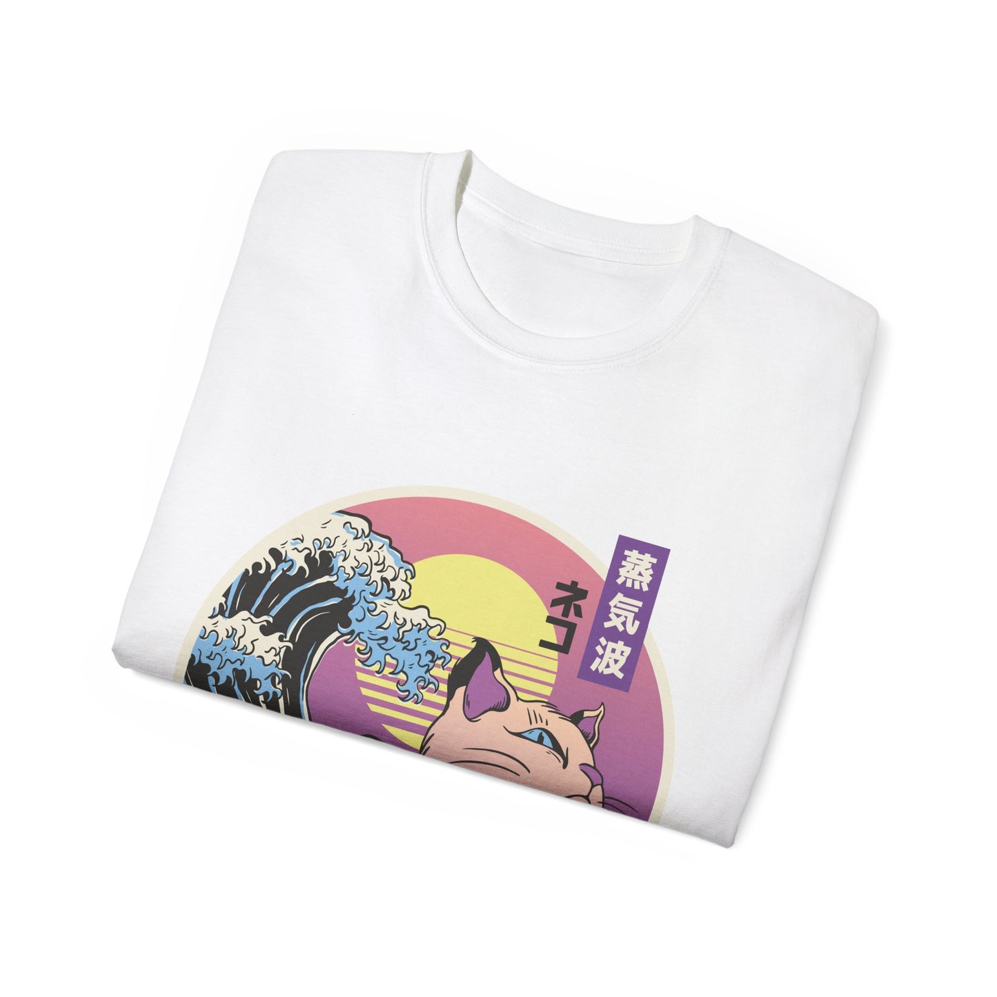 Womens Vaporwave Cat Tee