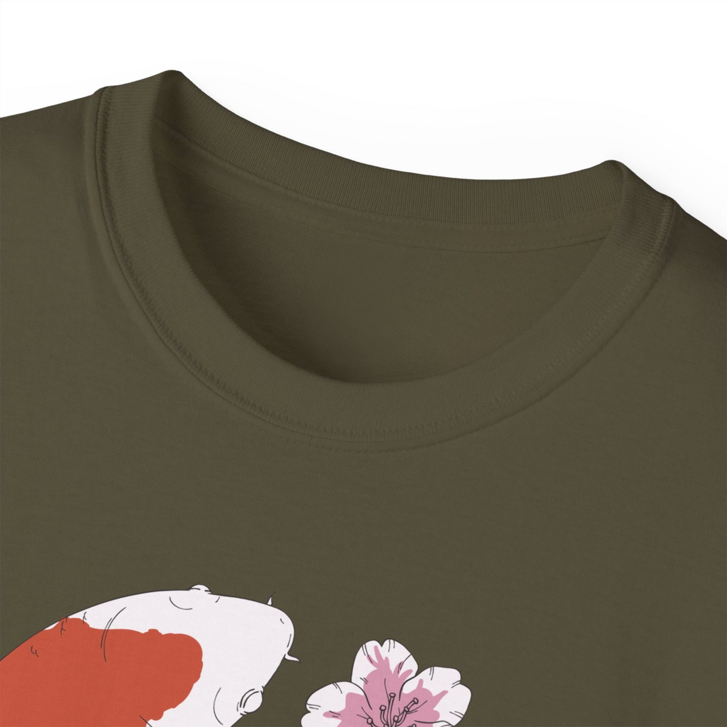Womens Koi Fish & Flowers Tee