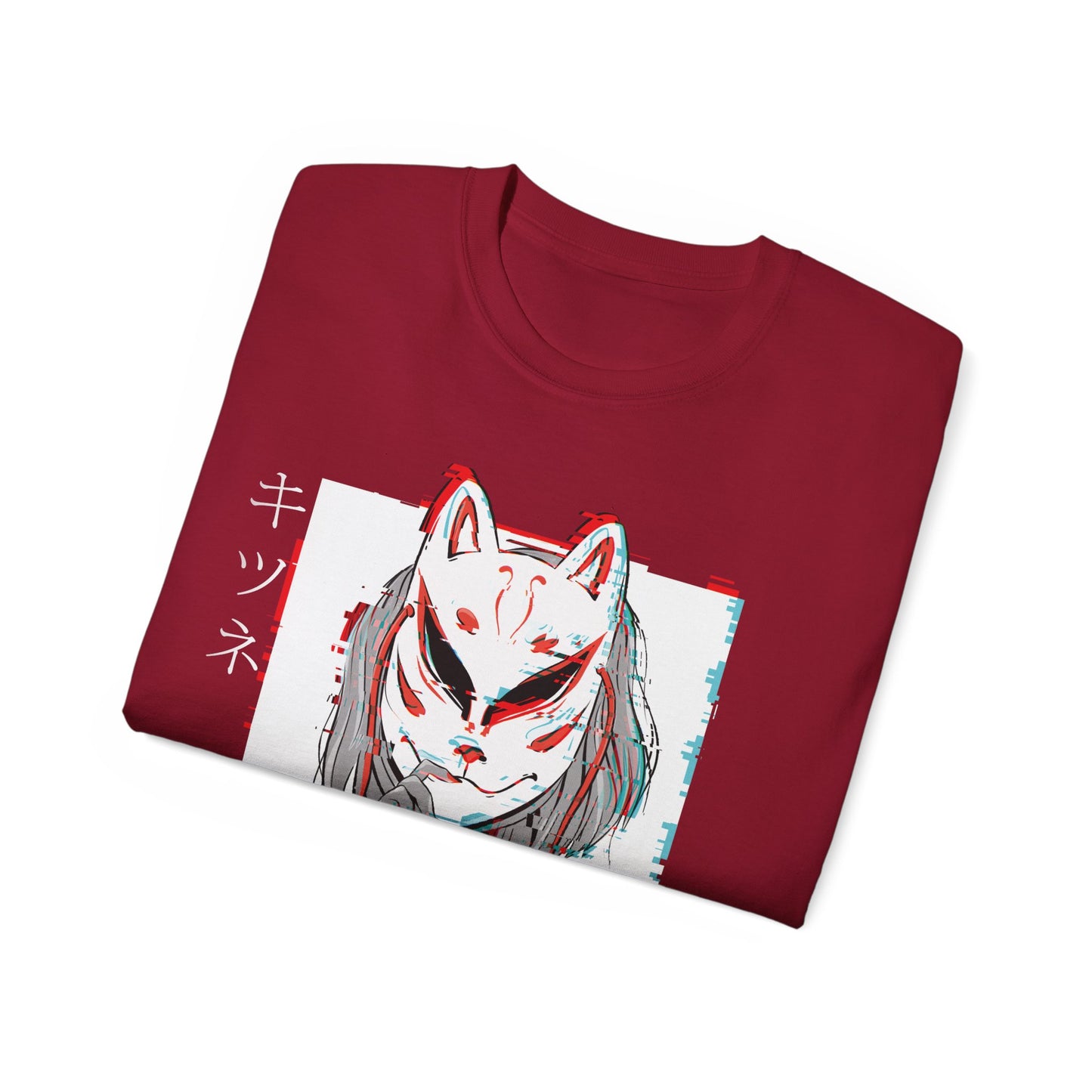 Womens Kitsune Mask Glitch Tee