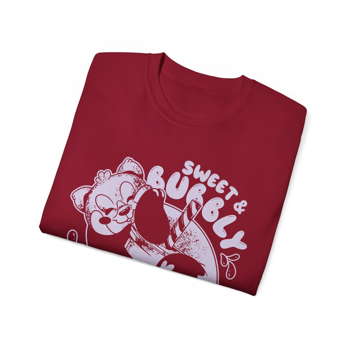 Womens Red Panda Bubble Tea Tee