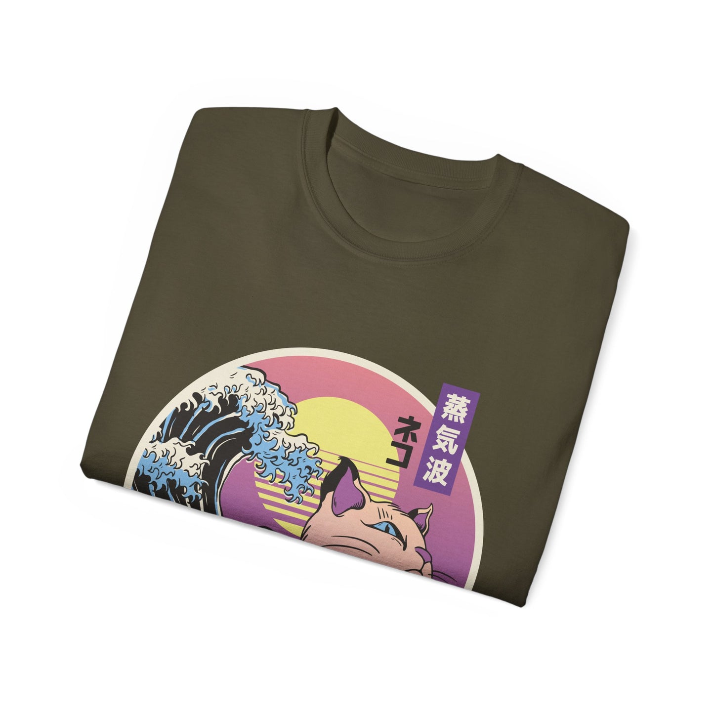 Womens Vaporwave Cat Tee