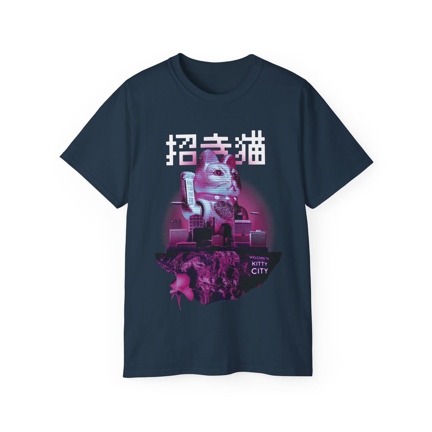 Womens Maneki Neko Floating Island Tee