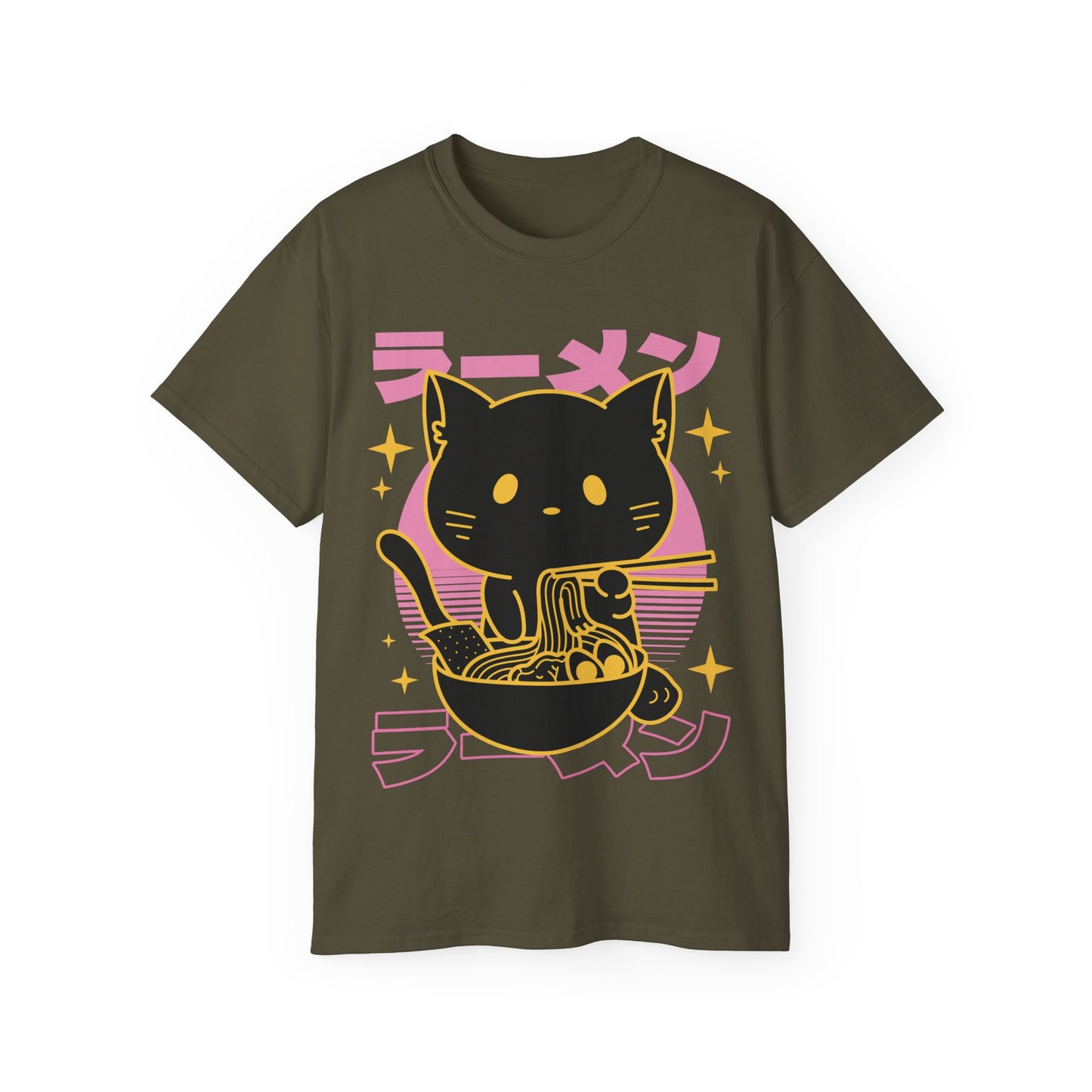 Womens Black Cat Ramen Tee