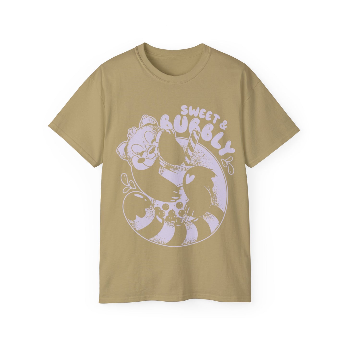 Womens Red Panda Bubble Tea Tee