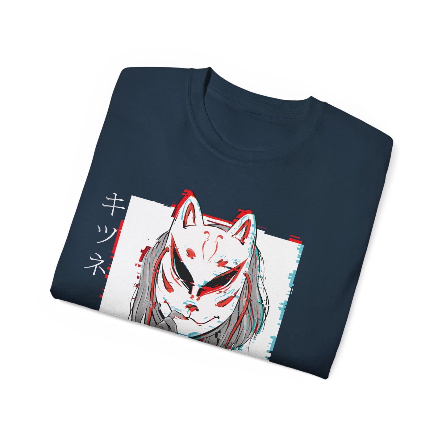 Womens Kitsune Mask Glitch Tee