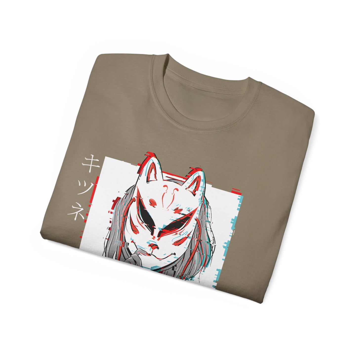 Womens Kitsune Mask Glitch Tee