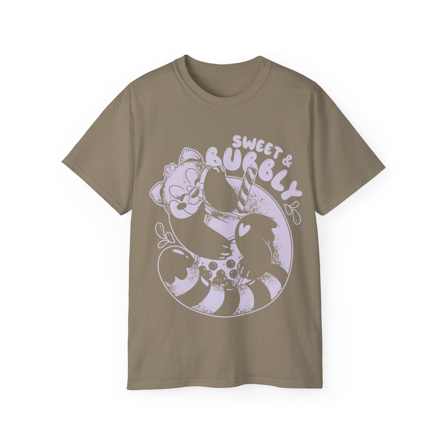 Womens Red Panda Bubble Tea Tee
