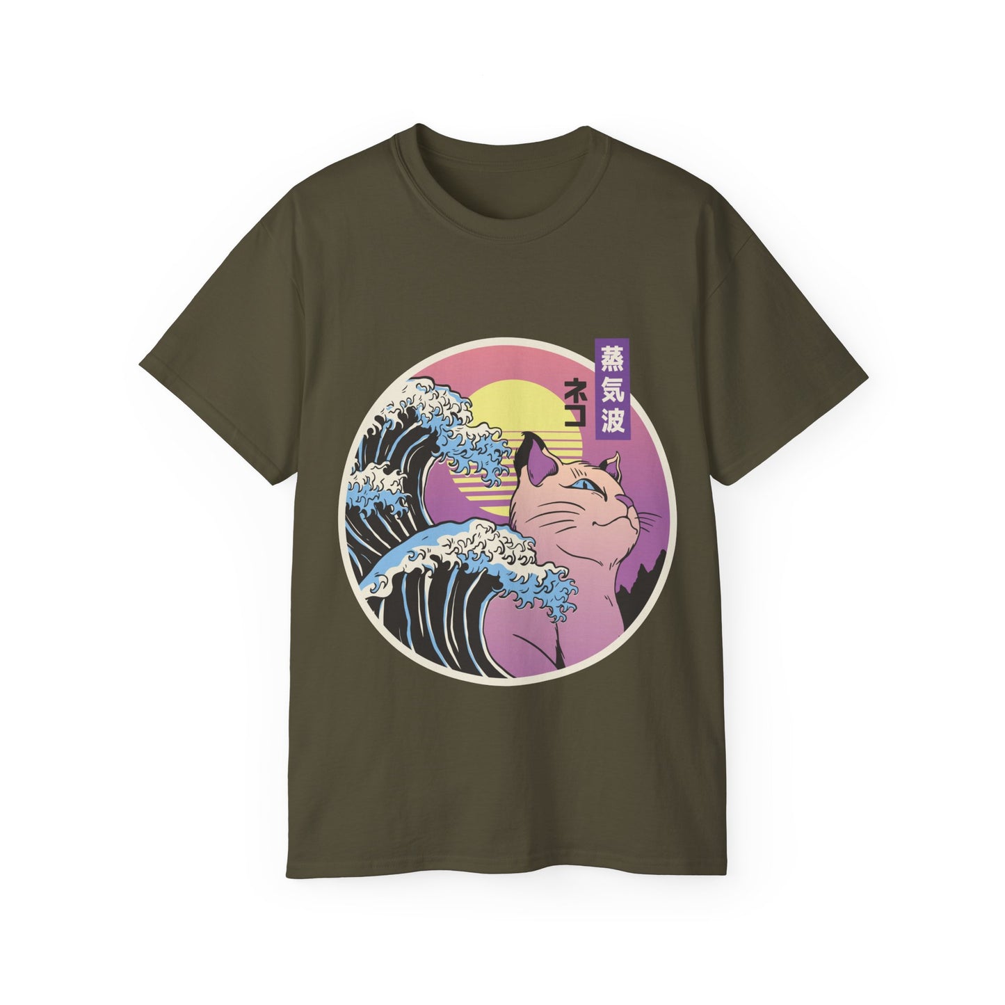 Womens Vaporwave Cat Tee