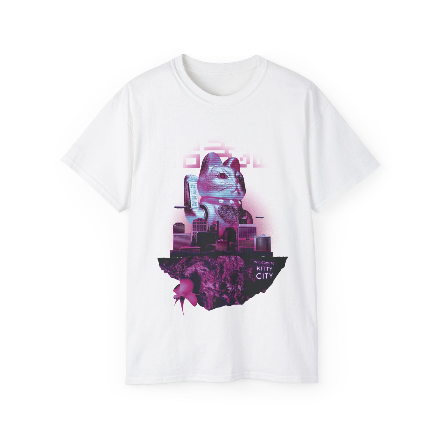 Womens Maneki Neko Floating Island Tee