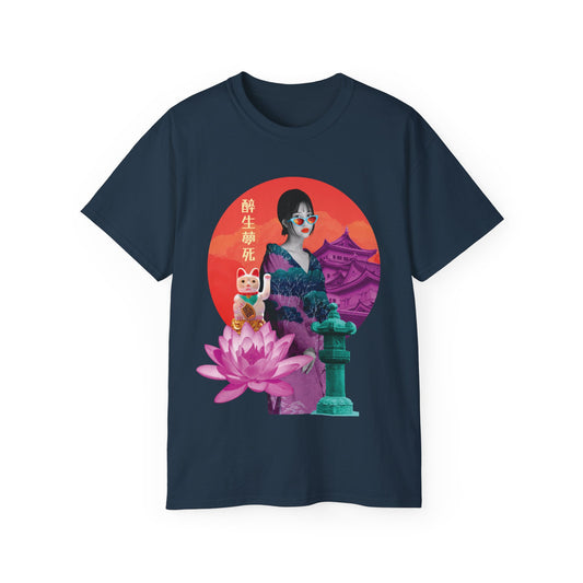 Womens Japanese Temple Collage Tee