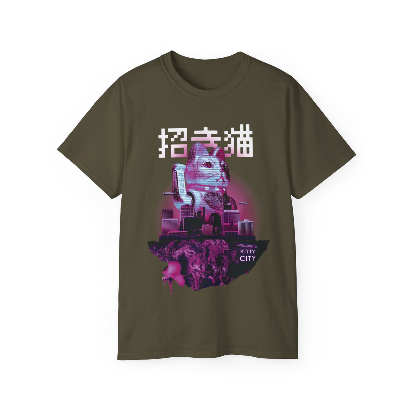 Womens Maneki Neko Floating Island Tee