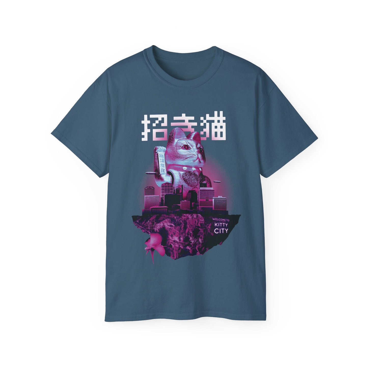 Womens Maneki Neko Floating Island Tee