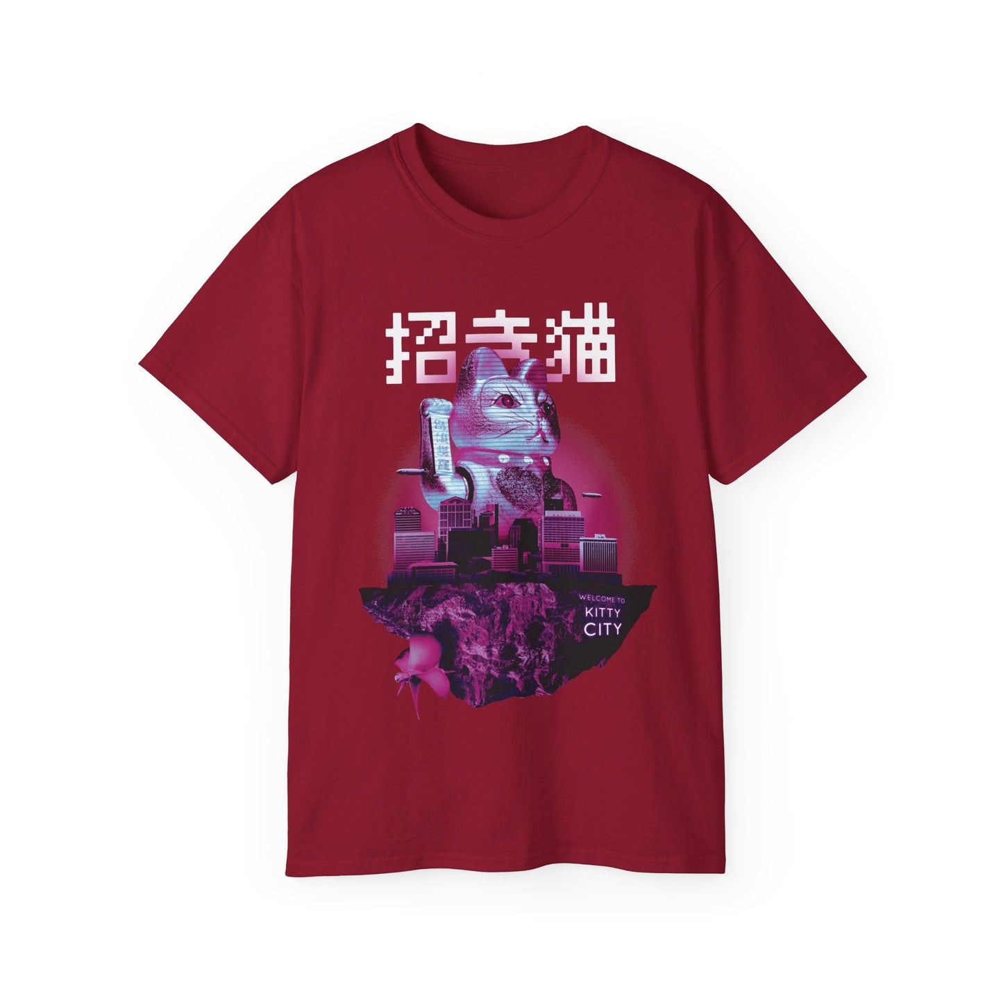 Womens Maneki Neko Floating Island Tee