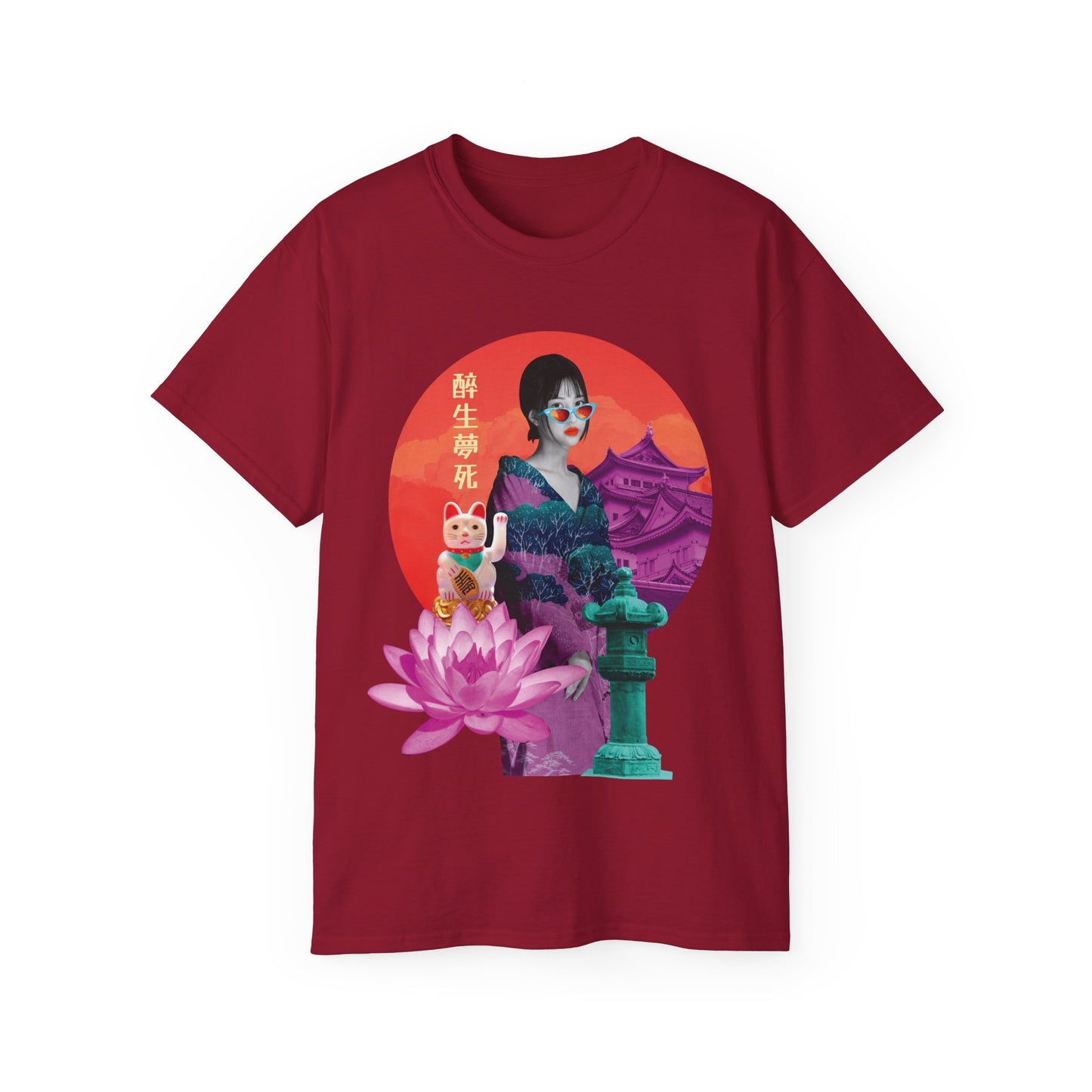 Womens Japanese Temple Collage Tee
