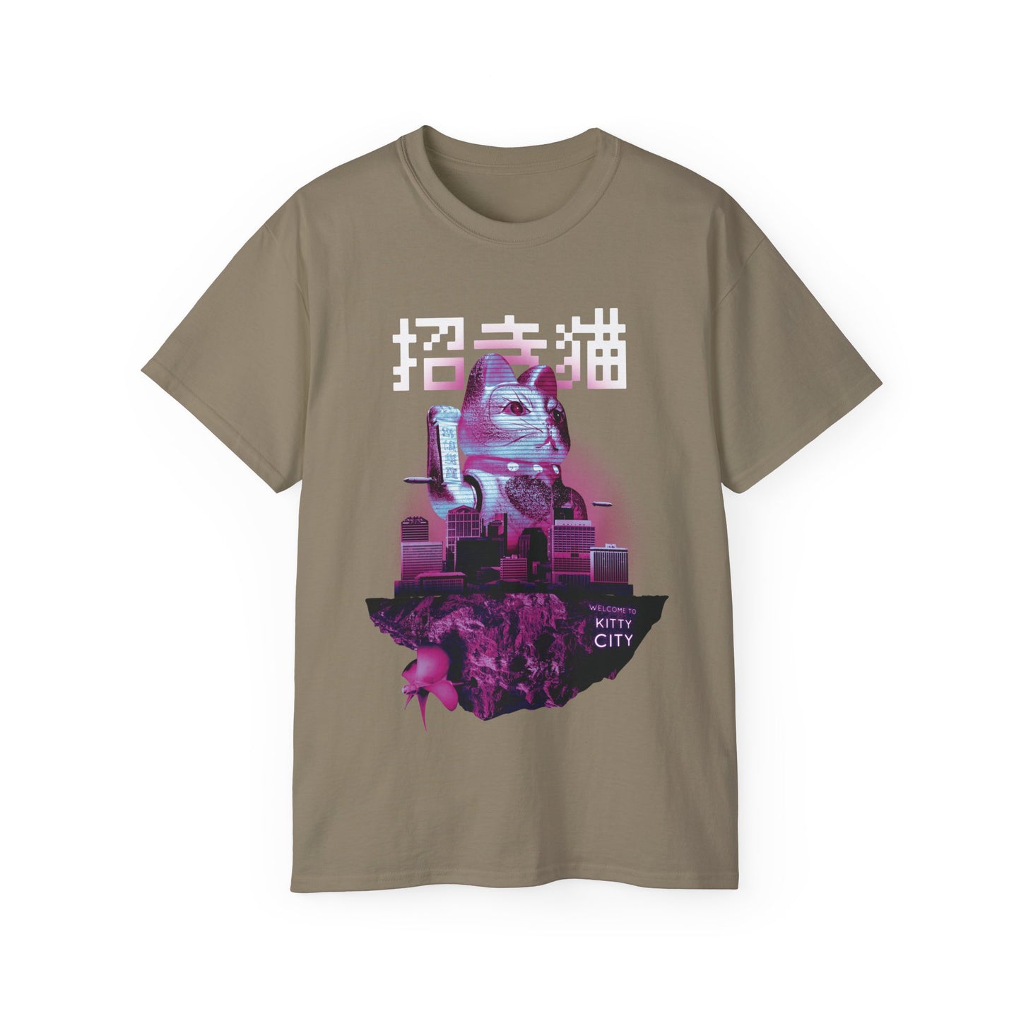 Womens Maneki Neko Floating Island Tee