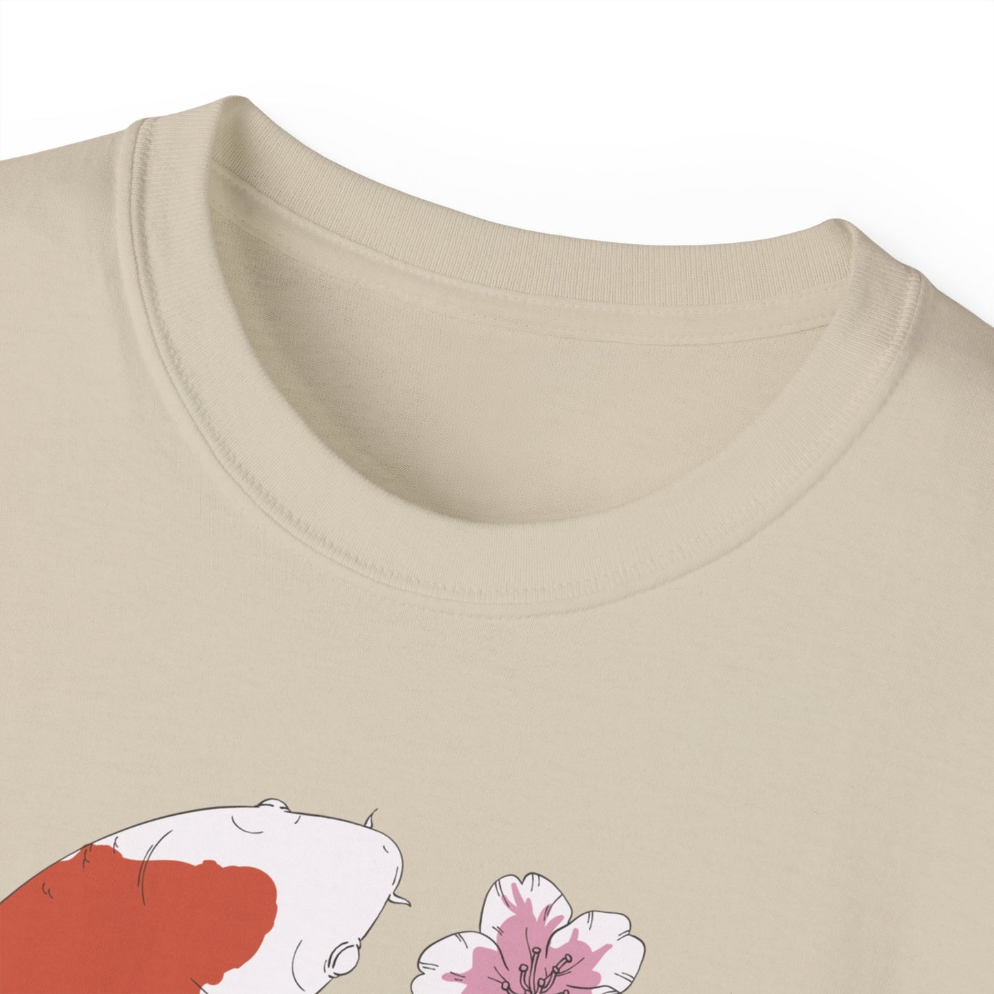 Womens Koi Fish & Flowers Tee