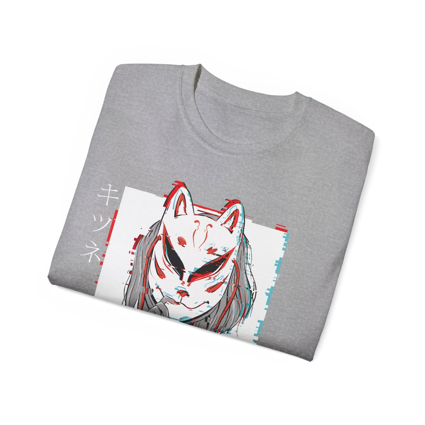Womens Kitsune Mask Glitch Tee