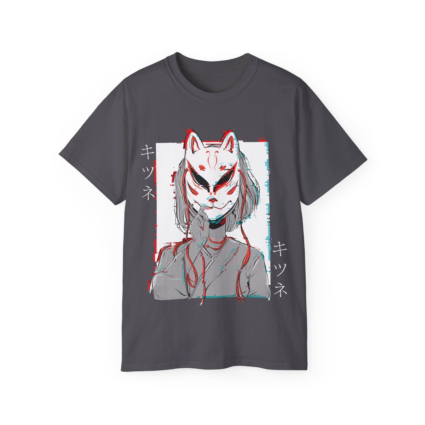 Womens Kitsune Mask Glitch Tee