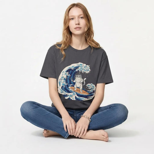 Womens Cat Surfing Tee 2