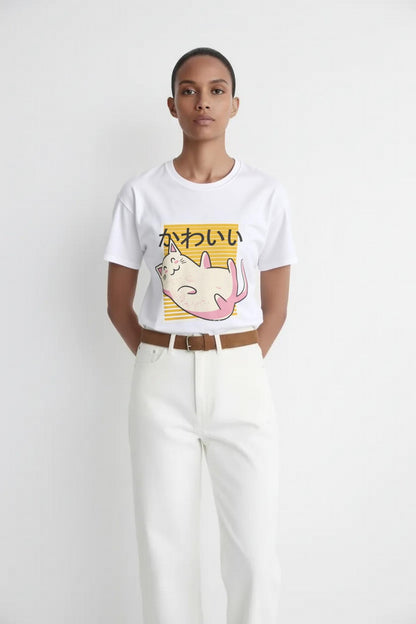 Womens Kawaii Cat Tee