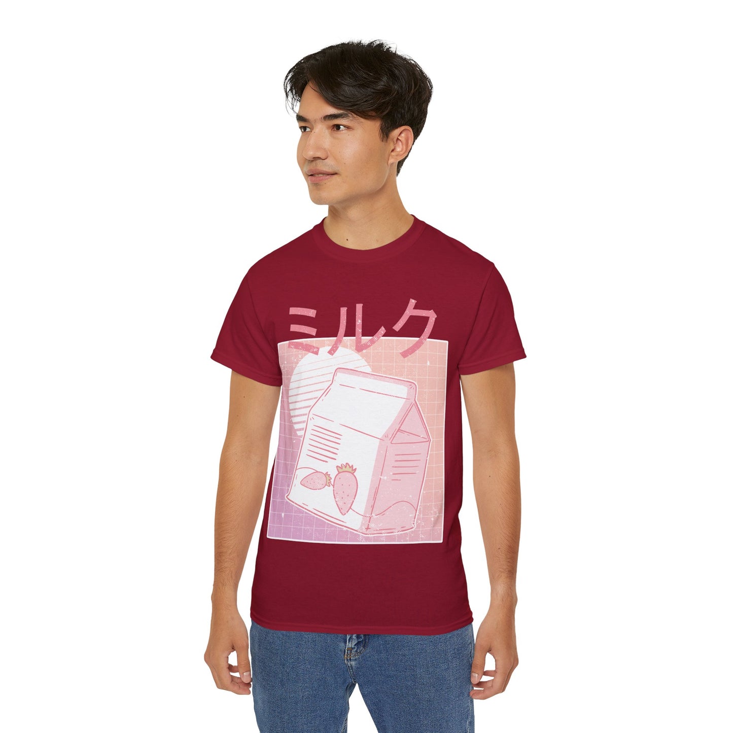 Mens Vaporwave Strawberry Milk Tee