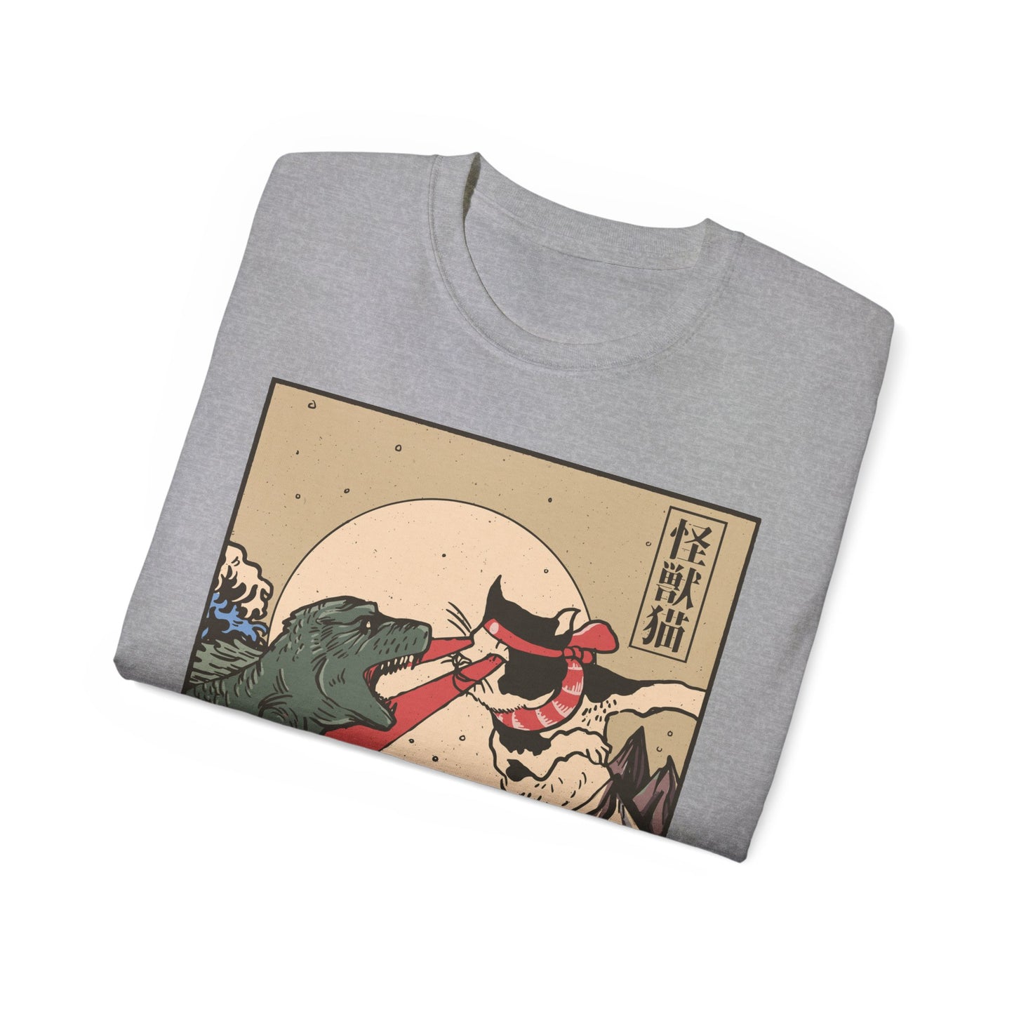 Womens Vintage Cat Vs Godzilla Tee