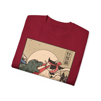 Mens Vintage Cat Vs Godzilla Tee