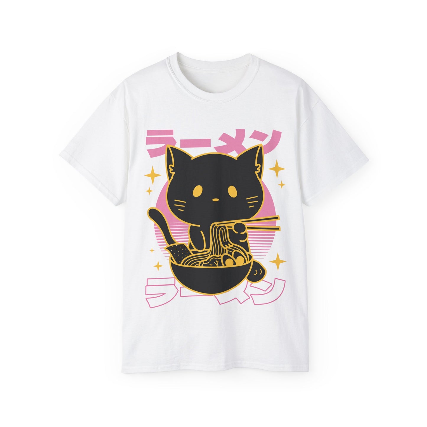 Mens Black Cat Ramen Tee