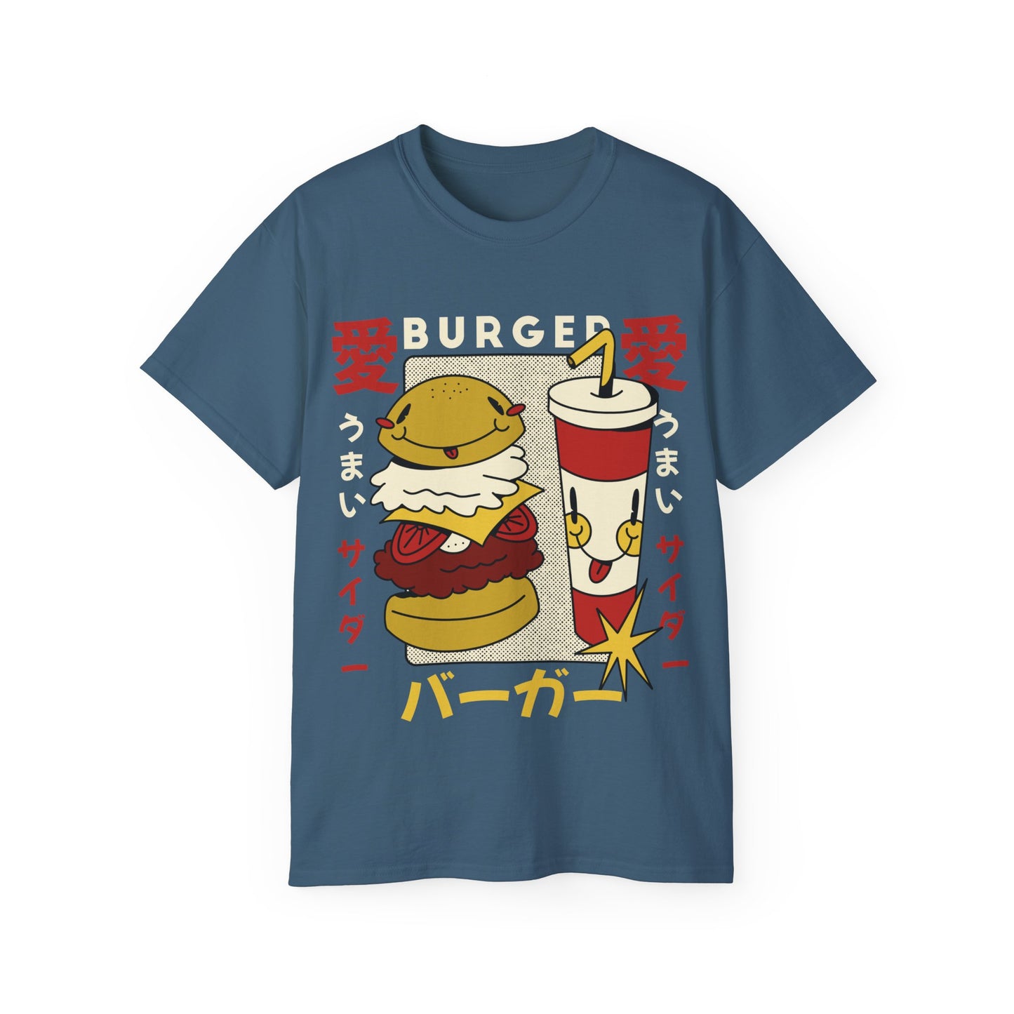 Womens Cartoon Burger & Soda Tee