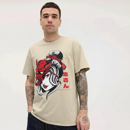 Mens Demon Mask Girl Tee
