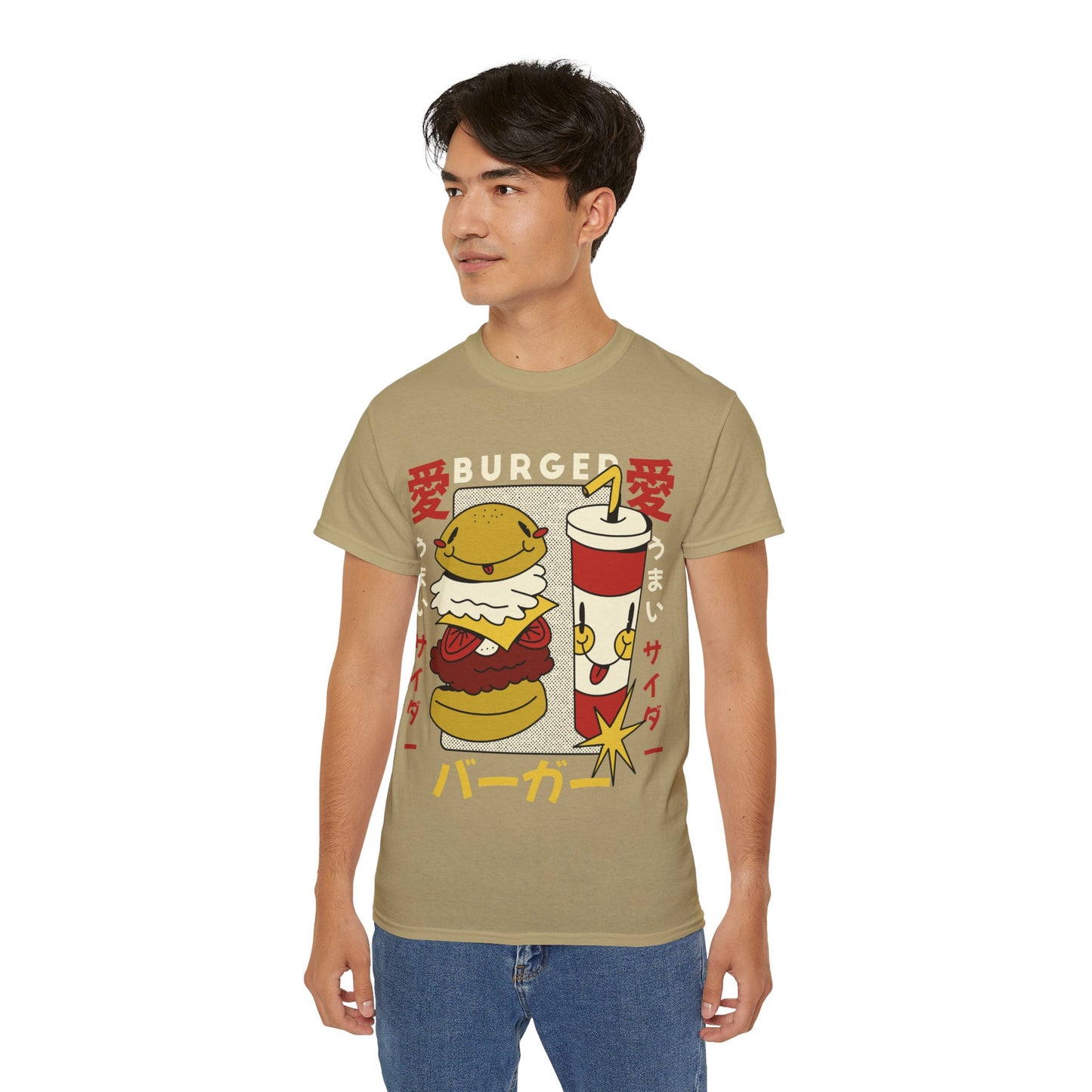 Mens Cartoon Burger & Soda Tee