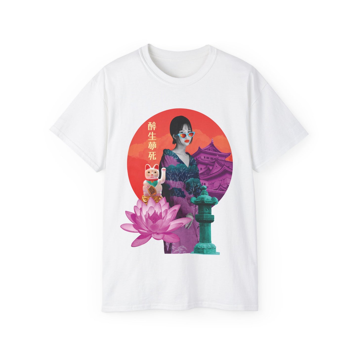 Mens Japanese Temple Collage Tee