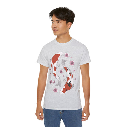 Mens Koi Fish & Flowers Tee