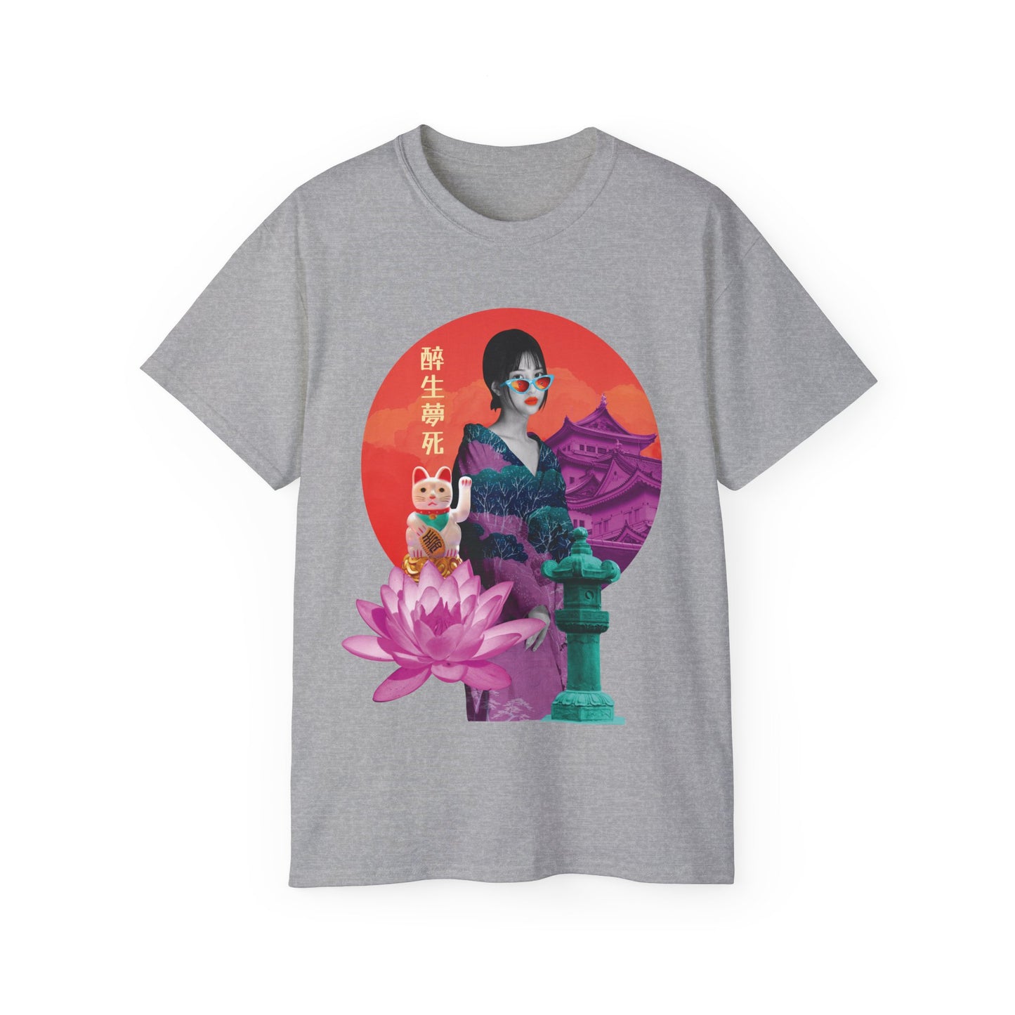 Mens Japanese Temple Collage Tee