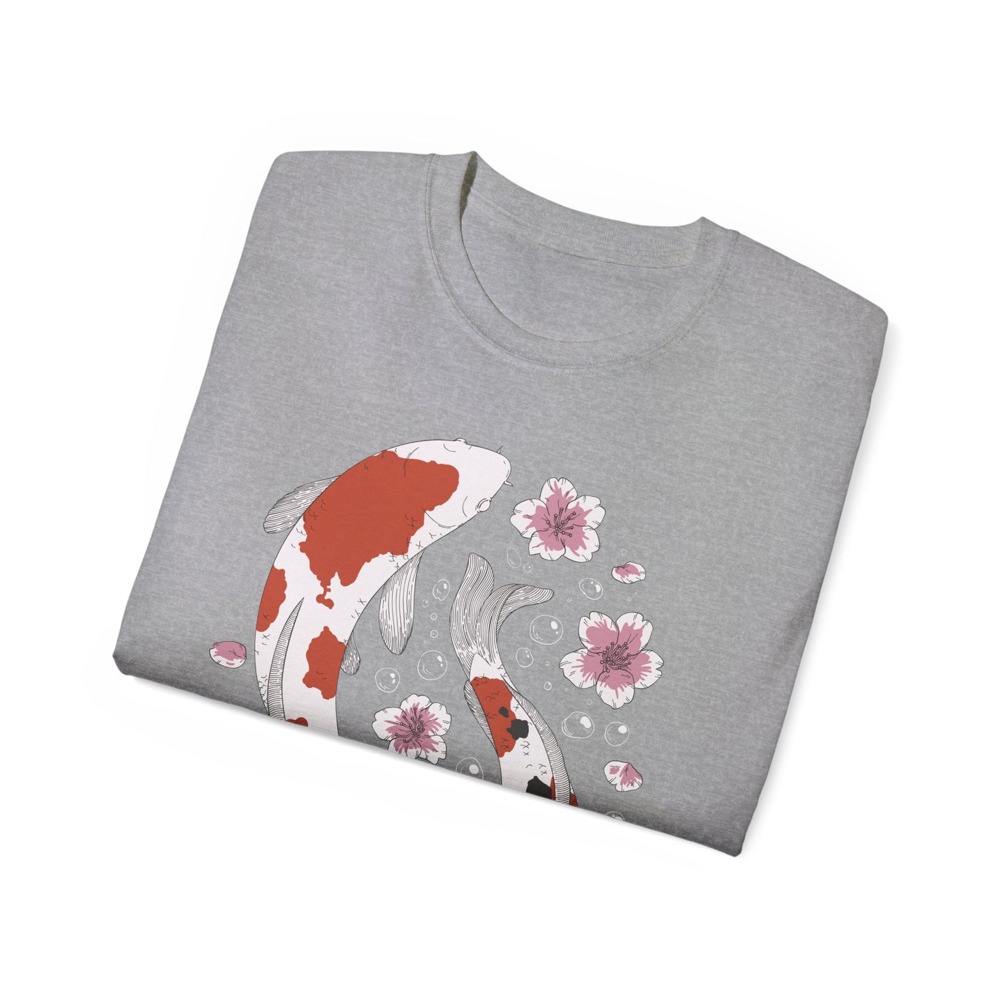 Womens Koi Fish & Flowers Tee
