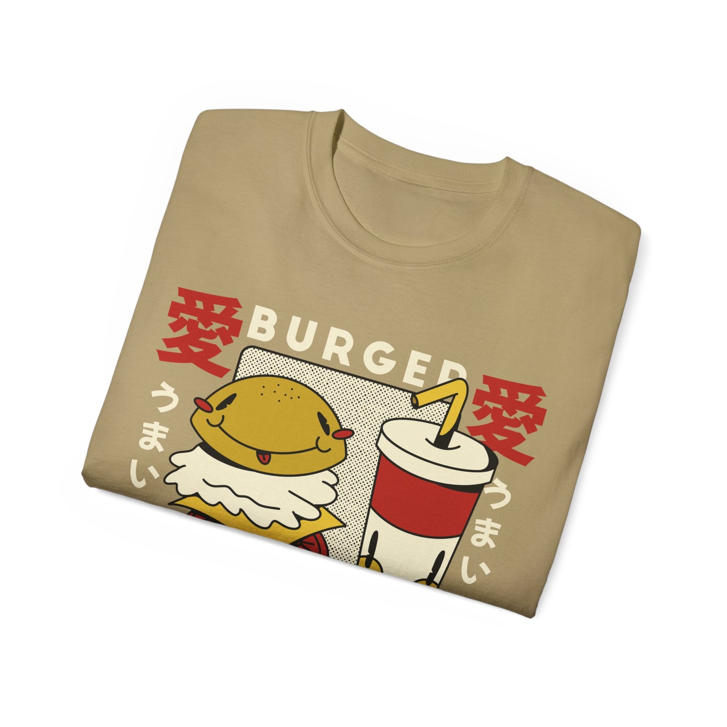 Womens Cartoon Burger & Soda Tee