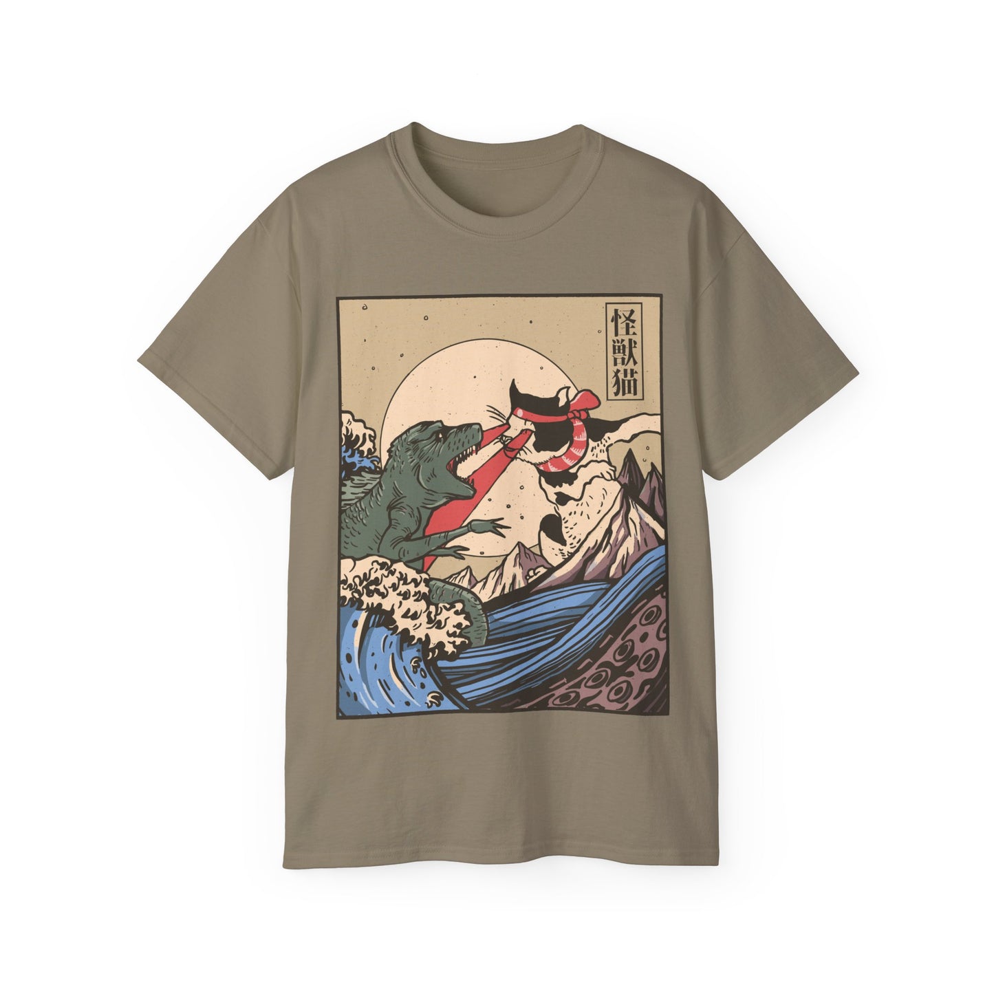 Mens Vintage Cat Vs Godzilla Tee