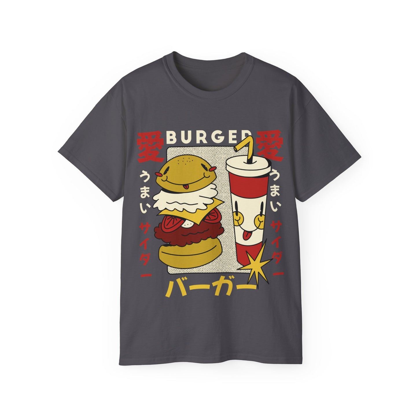 Womens Cartoon Burger & Soda Tee