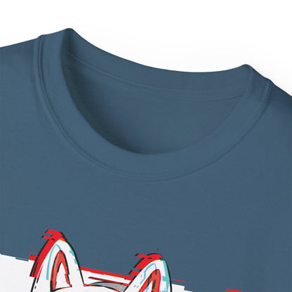 Womens Kitsune Mask Glitch T-Shirt