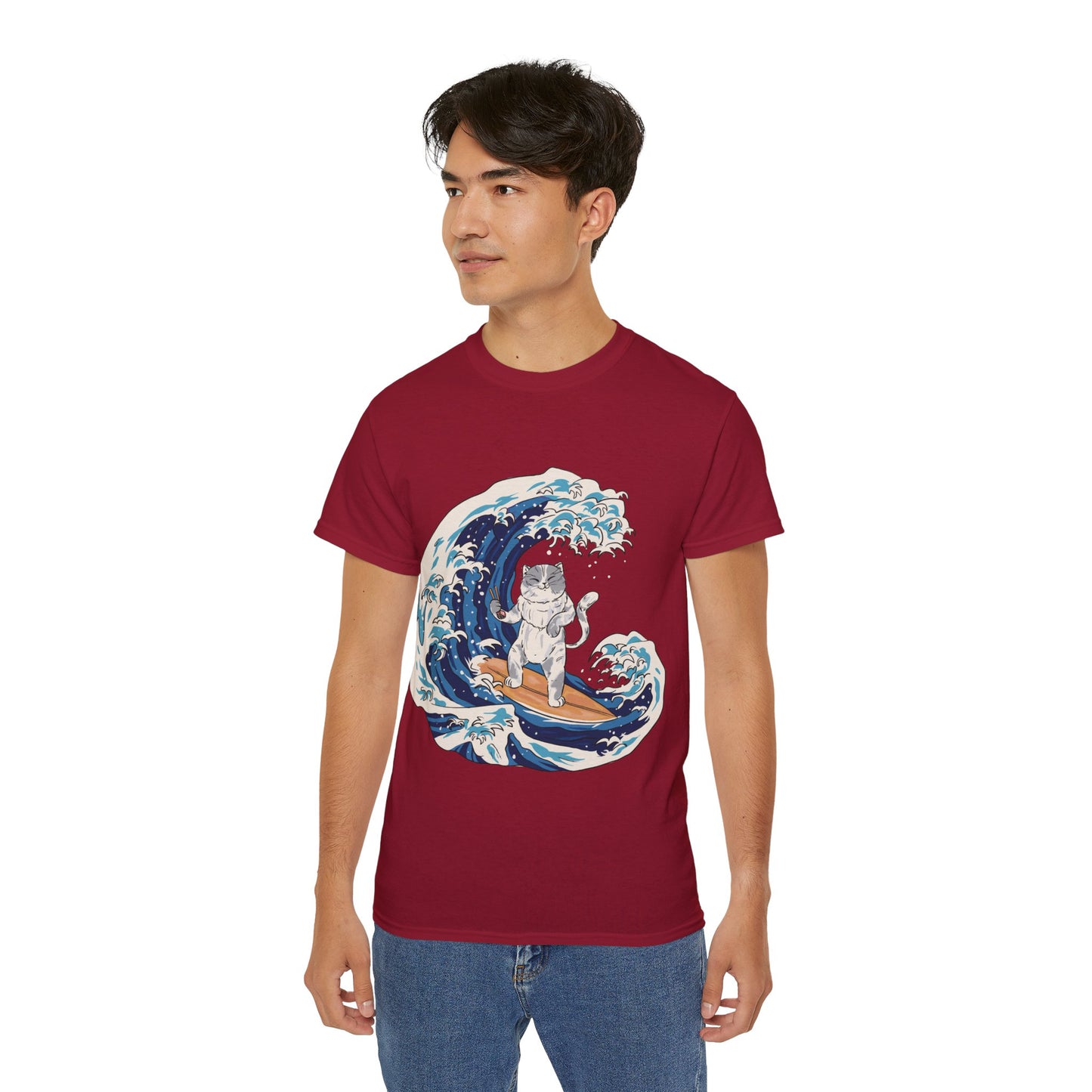 Mens Cat Surfing Tee 2