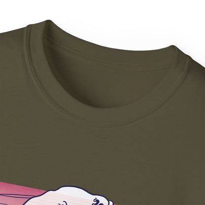 Mens Vaporwave Surfing Axolotl Tee