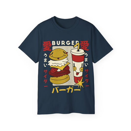 Womens Cartoon Burger & Soda Tee