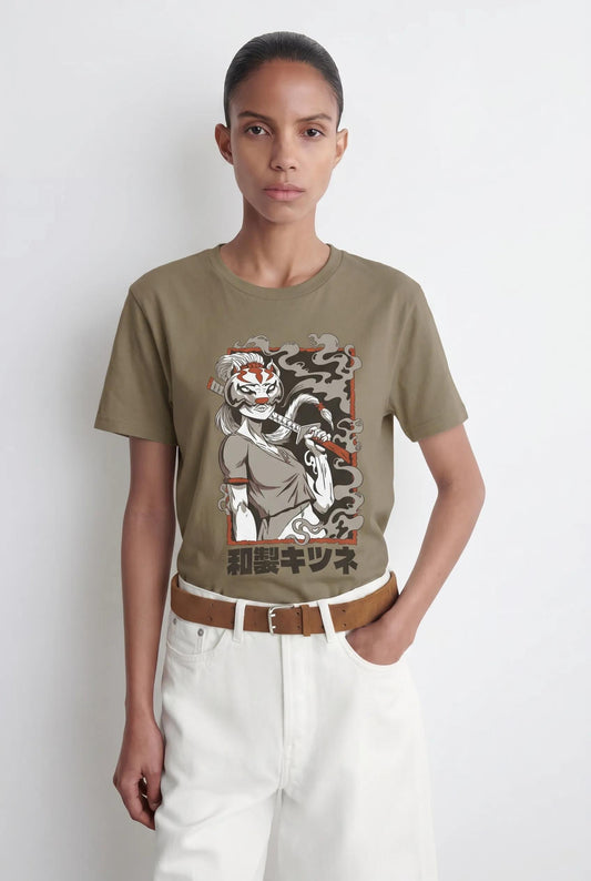 Womens Samurai Mask Girl Tee