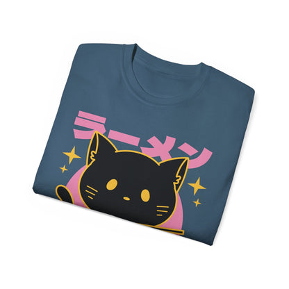 Mens Black Cat Ramen Tee